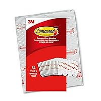 Command Small Refill Adhesive Strips, Damage Free Hanging Wall Adhesive Strips for Small Indoor Wall Hooks, No Tools Removable Adhesive Strips for Living Spaces, 64 White Command Strips (Pack of 1)