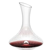 Wine Decanter Aerator Carafe, Wine Decanter with vertical stripe design, Hand Blown 100% Lead-free Crystal Glass, Wine Hand-held Aerator, Wine Gifts, Wine Accessories (Wine Decanter)