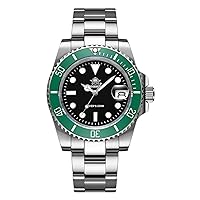 ADDIESDIVE Men's Analogue Watches Quartz Watch 20 Bar Waterproof Stainless Steel Watch Men's Large Luminous