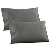 1000 Thread Count, Soft & Smooth, 100% Cotton Sateen Weave, Hotel-Quality, Set of 2 Classic Style Gray Pillow Case Queen Size Fits Std & Queen Size Pillows