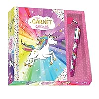 Mon carnet secret licorne - coffret avec stylo 4 couleurs