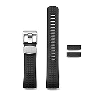 Crafter Blue CB12 Curved End Watch Band Rubber Strap Replacement for Seiko Turtle Prospex Automatic Dive Watch
