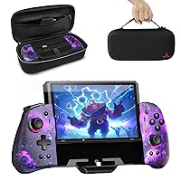 NexiGo Switch Accessories Essential Kit, Hall Effect Gripcon (No Drift, No Deadzone), Enhanced Switch/Switch OLED Controller, 6-Axis Gyro, Turbo, Mapping, Switch Carrying Case with 10 Game Card Holder