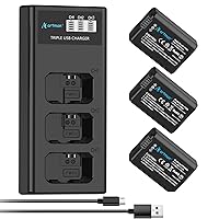 Miady 2 Pack Replacement Sony NP-FW50 Camera Battery Charger Set for Sony  A6000 A6500 A6400 A6300 A5000 A5100 A7 A7II A7SII A7S A7S2 A7R A7R2 A7RII