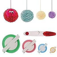Pom pom Maker, 4 Sizes Pom-pom Maker Fluff Ball Weaver Needle Craft DIY Wool Knitting Craft Tool Set for Kids and Adult + 1PC Scissors