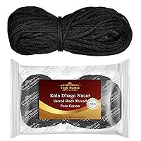 Nazar Battu Kala Dhaga (Pure Cotton Thick Black Thread Approx 20 Meters Length) Nazar Suraksha Kalava Raksha Sutra Sacred Holy Thread Evil Eye Protection Anklets for Men & Women