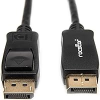 Rocstor Premium 12ft / 4m DisplayPort 1.2 Cable M/M - DisplayPort 4k - DisplayPort Male Digital Audio/Video - 12ft - Black- DP TO DP Cable 4Kx2K - DisplayPort for Monitor, Audio/Video Device - 2.70 GB