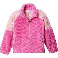 Columbia Youth Girls Fire Side II Sherpa Half Zip, Pink Ice/Pink Orchid, Small