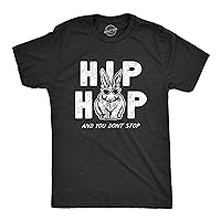 Mens Hip Hop and You Dont Stop T Shirt Funny Sarcatic Easter Bunny Novelty Tee for Guys