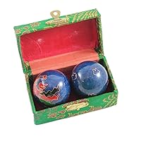 Chinese Health Harmony Baoding Balls - Stress Relief Fidget Balls - Roll in Hand and Makes Sounds (1 Random Color Box)