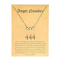 Tasunom Old English Angel & Number Necklace Numerology Jewelry for Women 18K Gold Plated Stainless Steel