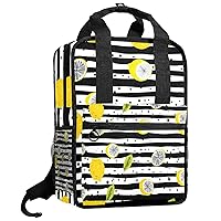 Travel Backpack,Small Backpack,Carry on Backpack,Fruit Lemon Stripes,Backpack