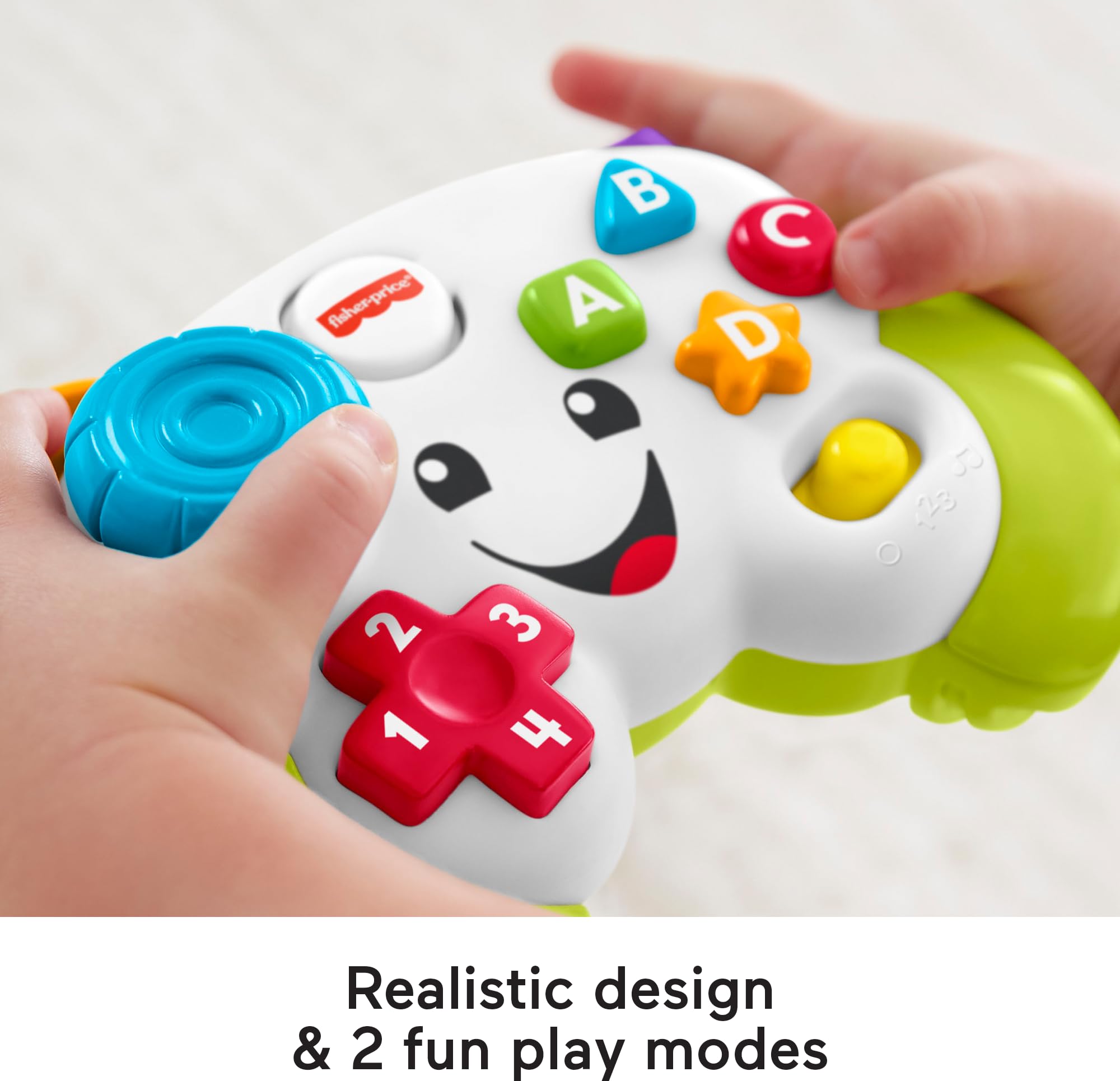 Fisher-Price Laugh & Learn Baby Electronic Toy, Game & Learn Controller Pretend Video Game with Lights and Music for Ages 6 Months+