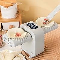 Electric Dumpling Maker Machine, Double Head Automatic Dumpling Maker with Spoon and Brush Dumplings Maker Mould Dumpling Roller Quick Dumpling Making Tool Kitchen Gadgets