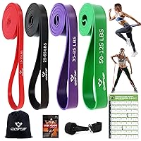 Pull Up Resistance Bands for Women, Thicken Green Pull Up Assistance Exercise Bands with Training Poster, Resistance Bands for Working Out, Stretching, Powerlifting and Physical Therapy