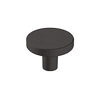 Amerock | Cabinet Knob | Matte Black | 1-3/8 inch (35 mm) Diameter | Versa | 1 Pack | Drawer Knob | Cabinet Hardware