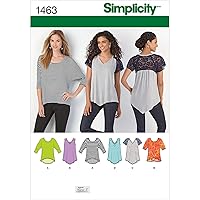 Simplicity 1463 Women's Knit Top Sewing Patterns by Karen Z, Sizes XXS-XXL