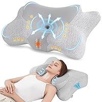 Cervical Pillow for Neck Pain Relief,Memory Foam Pillows,Hollow Design Odorless,Ergonomic Orthopedic Sleeping Neck Contoured Support Pillow for Side Sleepers,Back and Stomach Sleepers