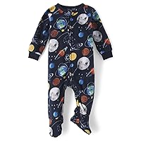 The Children's Place Baby Boys' and Toddler Fleece Zip-Front One Piece Footed Pajama