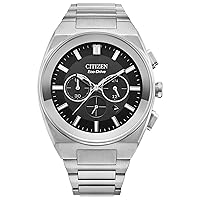 Citizen Eco-Drive Axiom SC Black Dial Stainless Steel Watch 43mm - CA4580-50E