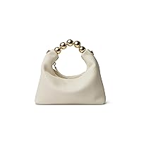 DORIS&JACKY Small Top Handle Clutch Bag Women Designer Goatskin Crossbody Purse With Pearl Handle And Detachable Metal Chain