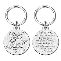 Happy Birthday Gifts Keychain Presents for Girls Women Boys Men, Double Sides Engraved