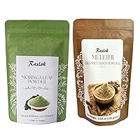 Moringa Powder | 100% Pure Moringa Leaf NO Stems Licorice Root Powder | Kown as Malethi, Mulethi Powder