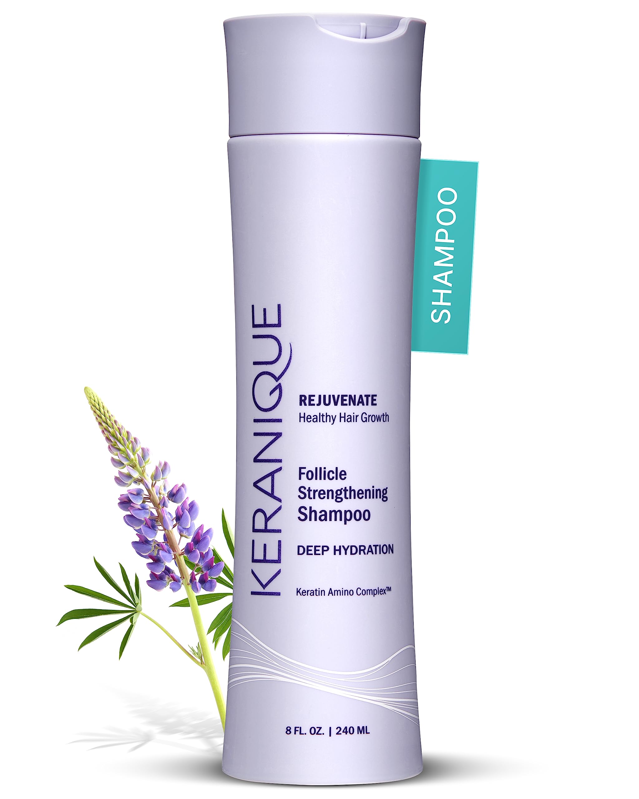 Keranique Deep Hydration Scalp Stimulating Shampoo for Thinning Hair, 8 Fl Oz