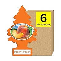 Little Trees Cardboard Hanging Car, Home & Office Air Freshener, Peachy Peach (Pack of 6)