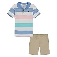 Boys Nautica 2 Piece Polo Woven Short Set