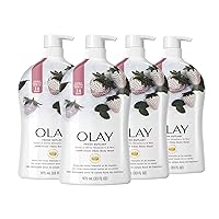 Olay Fresh Outlast White Strawberry & Mint Scent Body Wash for Women, 33 fl oz (Pack of 4)