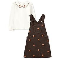 Gymboree Girls Overall Skirt and Shirt, Matching Toddler Outfit