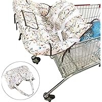 Shopping Trolley Protector with Strap | Baby Shopping Trolley Cover | Universal High Chair and Shopping Cart Cushion | Protective Cover Holding Strap for Optimal Safety for Toddlers (Multi-Coloured)