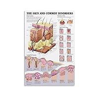 MOJDI THE SKIN AND COMMON DISORDERS Poster Beauty Skin Knowledge Poster Canvas Painting Posters And Prints Wall Art Pictures for Living Room Bedroom Decor 16x24inch(40x60cm) Unframe-style