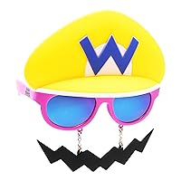 Sun-Staches Super Mario Sunglasses | Nintendo Mario, Luigi, Bowser, Yoshi, or Peach Costume Accessory | One Size Fits Most