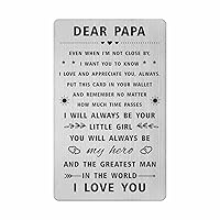SOUSYOKYO Papa Card Gifts, Personalized Gifts for Papa from Granddaughter, long Distance Love Papa Birthday Wallet Card for Xmas from Grandkids, Papa Easter Valentines Day Thing