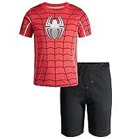 Marvel Avengers Captain America Iron Man Venom Hulk Cosplay Athletic T-Shirt and Shorts Outfit Set Toddler to Little Kid