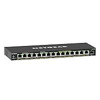 16-Port PoE Gigabit Ethernet Plus Switch (GS316EP) - Managed, with 15 x PoE+ @ 180W, 1 x 1G SFP Port, Desktop or Wall Mount