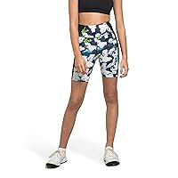 Girls' Never Stop Bike Short, Summit Navy Abstract Floral Sml Print, Small
