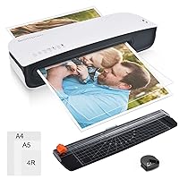 Laminator, A4 Laminator Machine, 9 Inch Thermal Laminator Machine, 4 in 1 Personal Desktop Cold Laminator with Paper Cutter and Corner Rounder 15 Laminating Pouches for Office School Business Use