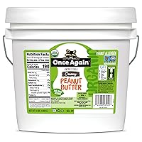 Once Again Organic Creamy Peanut Butter, 9lbs (same as 9 jars) - Salt Free, Unsweetened - USDA Organic, Gluten Free Certified, Vegan, Kosher
