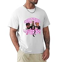 Hip Hop Shirt Men's Round Neck Short-Sleeve Cotton T-Shirts Fashion Graphic Tee Tops