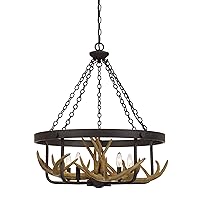 Cal Lighting FX-3703-5 Animals/Insects Five Light Chandelier from Angelo Collection in Bronze / Dark Finish, 26.75 inches,Iron