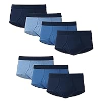 Hanes Ultimate Men's Briefs, Soft Moisture Wicking Underwear, Tagless, 7-Pack, Blue-7 Pack, Large