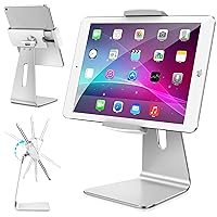 Elegant Tablet Stand, Aluminum iPad Stand Holder, Desktop Kiosk POS Stand for 7-13 inch iPad Pro Air Mini Galaxy Tab Nexus, Tablet Mount for Store Showcase Office Reception Kitchen Countertop