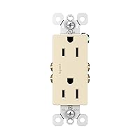 Legrand Radiant 885LACC14 15 Amp Decorator Duplex Outlet, Side Wire or Push Wire, Light Almond (1 Count)