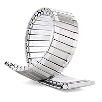Speidel Men’s Twist-O-Flex Stainless Steel Stretch Metal Replacement Expansion Watch Band with Self-Adjusting Curved Ends for 16mm 17mm 18mm 19mm 20mm 21mm 22mm timepieces