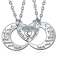 Gifts for Mom I Love You to the Moon and Back Mother Daughter Women Necklaces Pendant Mothers Day Gifts