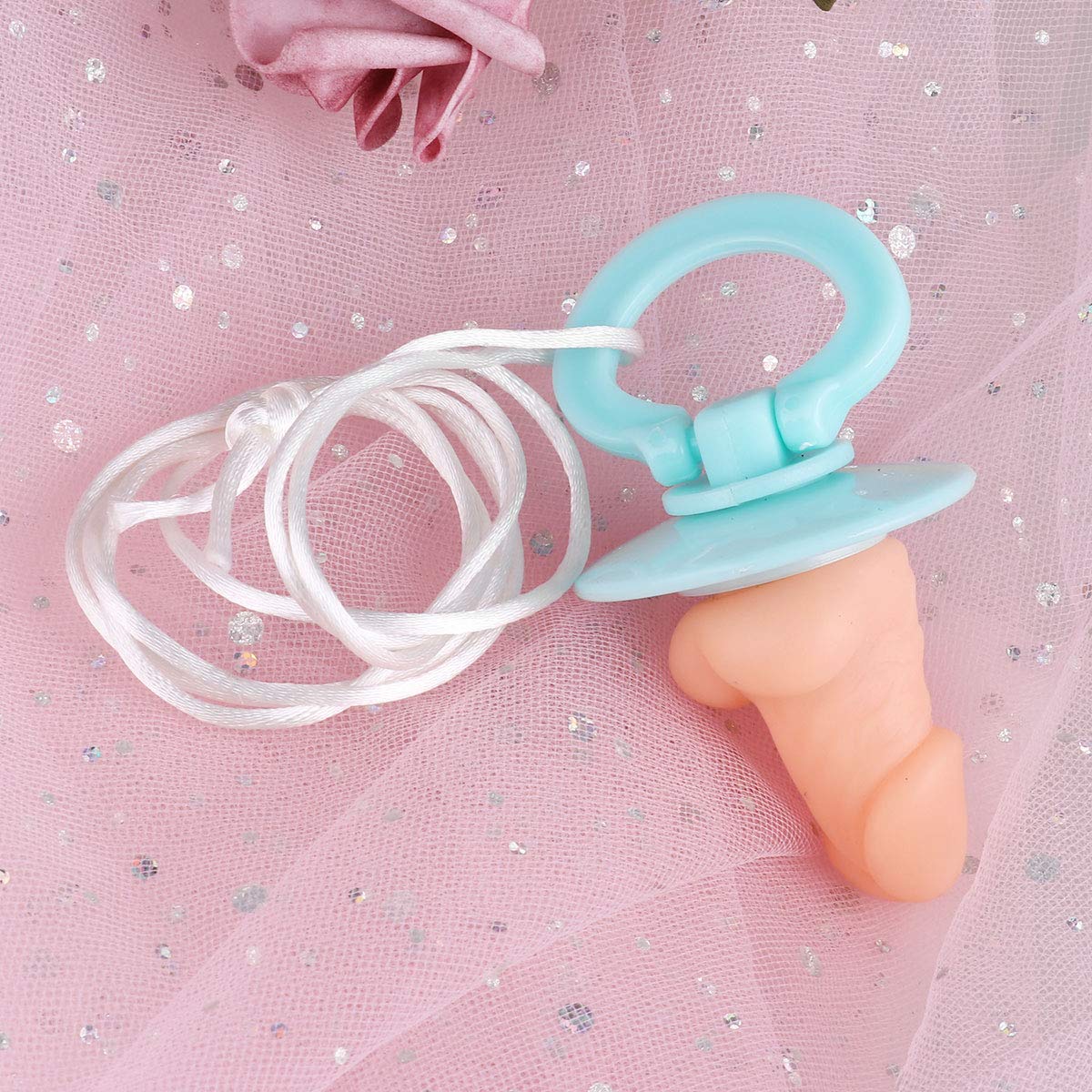 CHICTRY Novelty Funny Penis Pacifier Adult Toys Party Gag Baby Pacifier for Bachelorette Party Hens Stag Single Party Fancy Dress Ball Flesh Pink One Size