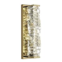 LED Crystal Wall Light Gold Crystal Glass Wall Mount Light Fixtures 3000K-6000K ‎Adjustable Color Temperature LED Wall Lighting for Bedroom Living Room Hallway Entryway